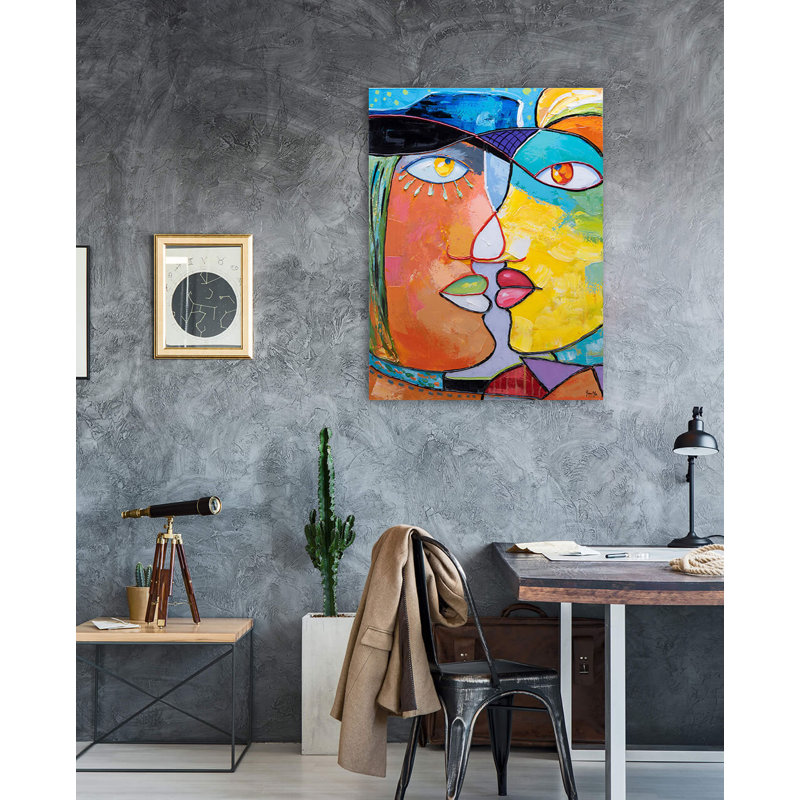 Face to Face Hand -Painted Acrylic Painting