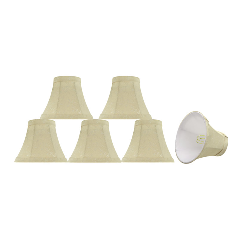 Abat-jour en tissu texturé jacquard H 5 po en tissu crème