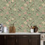 Papier peint adhésif peler et coller en PVC, revêtement mural auto-adhésif amovible avec des branches de floraison d'oiseaux roses, imprimé à la main, imperméable pour la décoration intérieure - rouleau