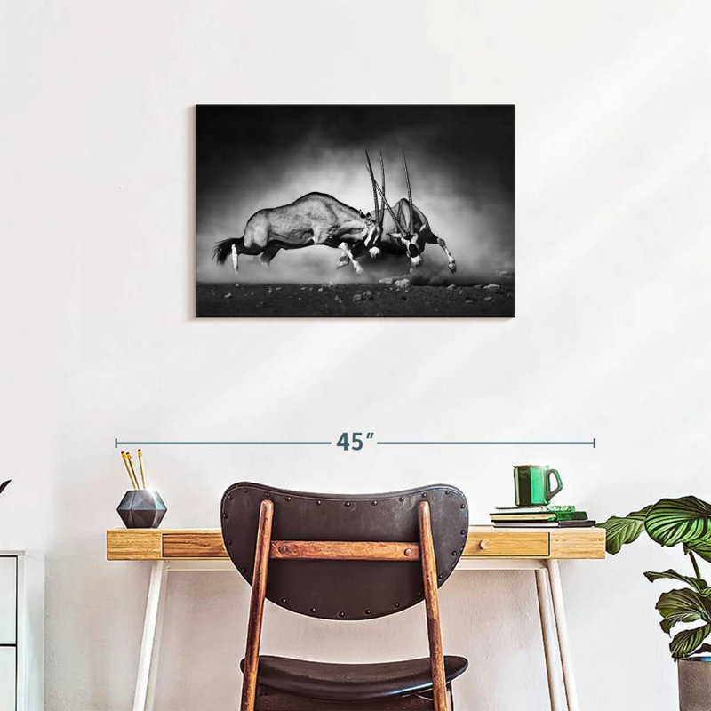 Brampt Fighting Oryx, 20" H x 30" W