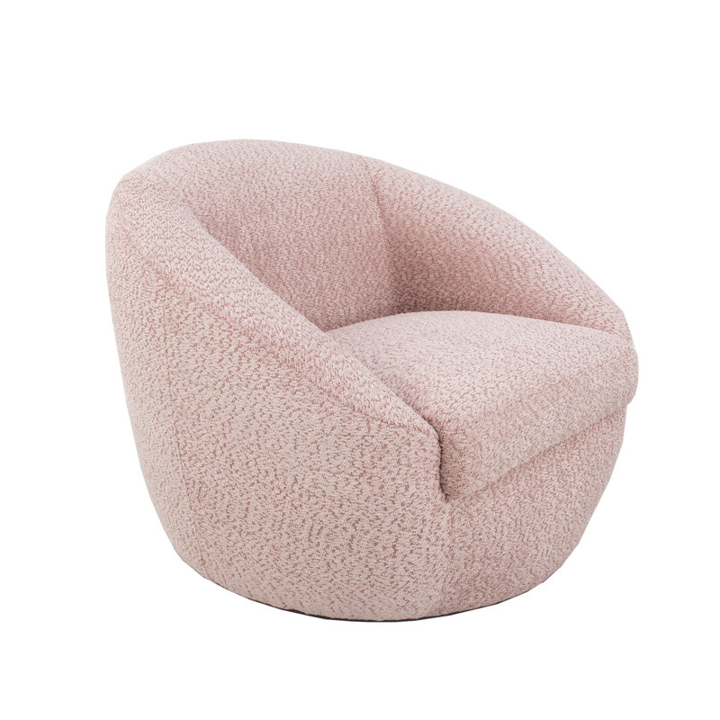 Olivia Swivel Barrel Chair, Dusty Rose