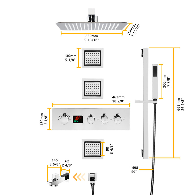 Thermostatic All-In-One Kit with Rough in-Valve