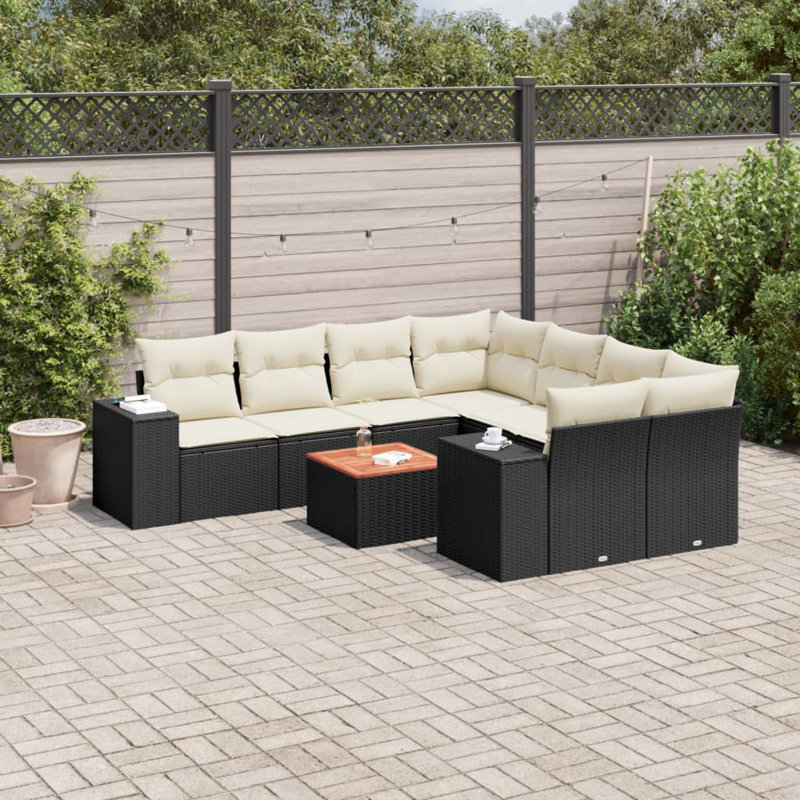 Vidaxl Garden Sofa Set Black