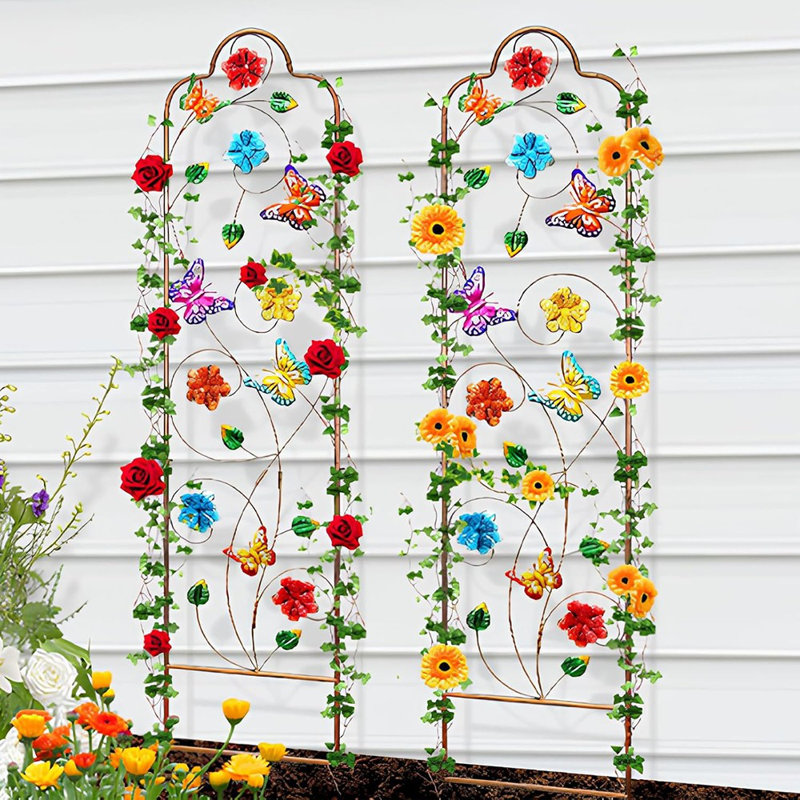 Paquet de 2: Métal-Jardin-Treillis-Support-Treillis d'extérieur-Déco ...