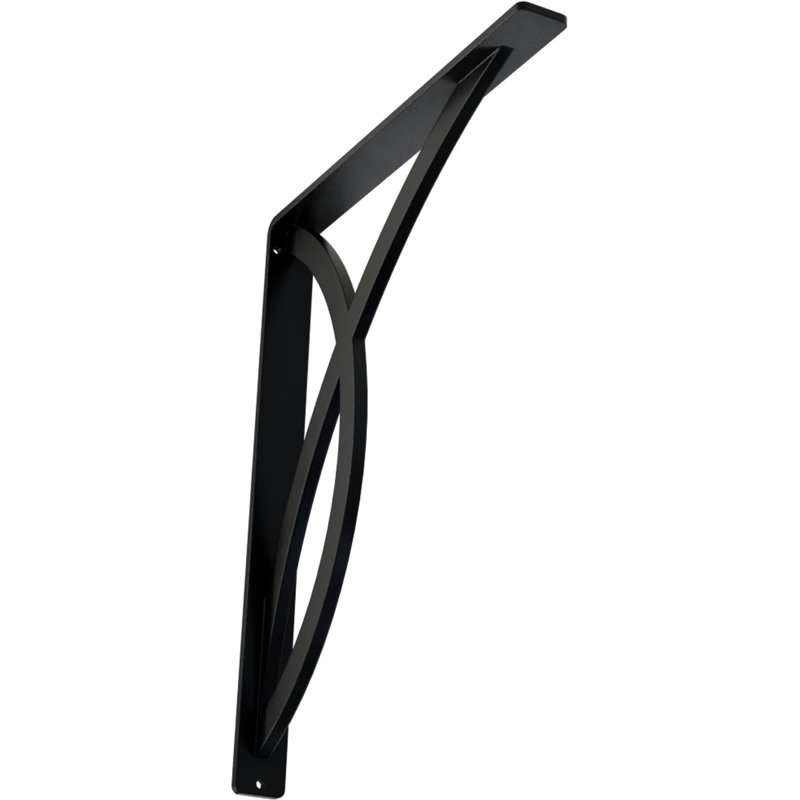 Support en fer forgé Miller, H 15 po x l 1,5 po x p 12 po, Noir