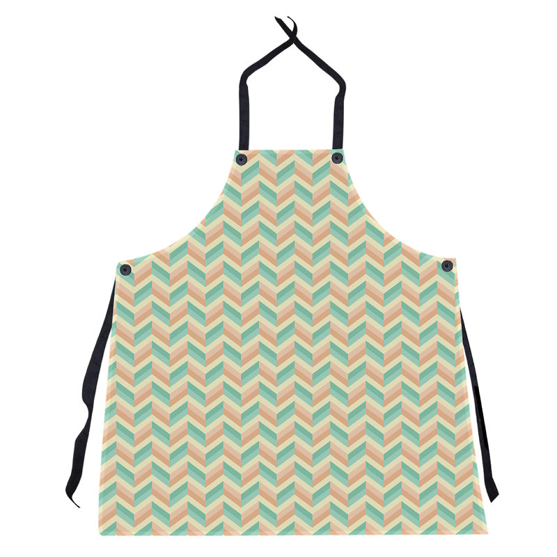 Tablier à chevrons, Vert / Orange