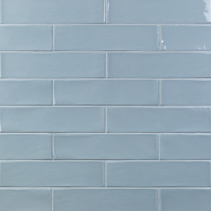 Manchester 3x12 Glossy Ceramic Subway Tile, Dew Blue