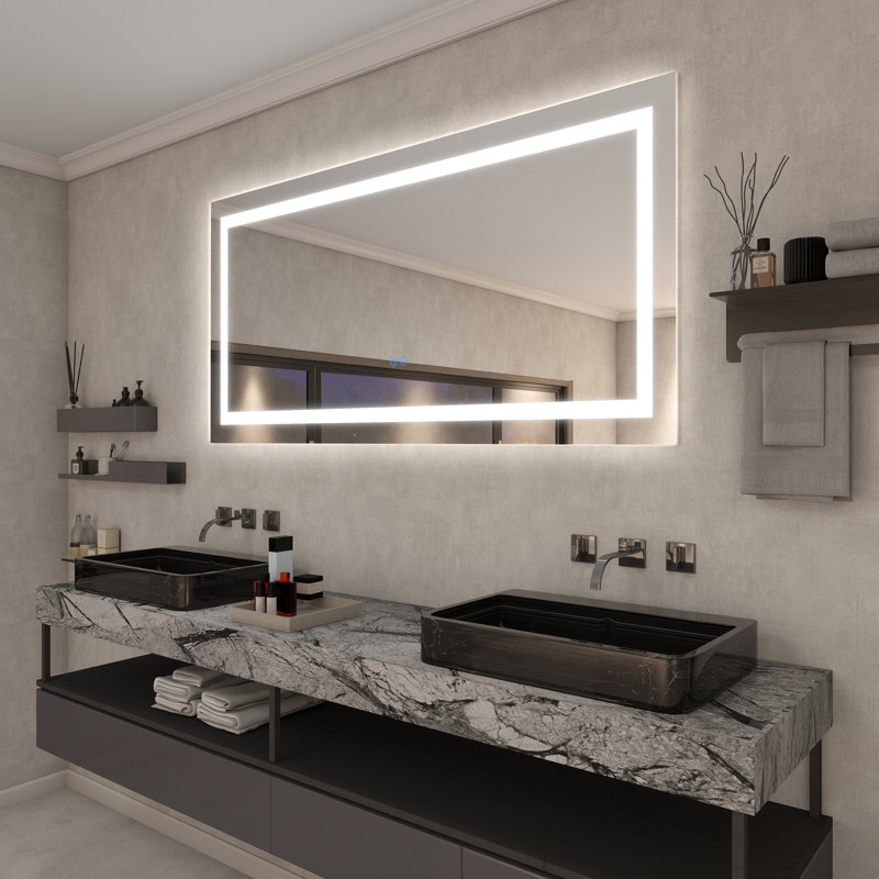 36X72 LED Bathroom Mirror with Lights, Anti-Fog, Dimmable, Backlit Front Lit, Smart Bathroom Vanity Mirror, Memory Function, Shatterproof, Tempered Glass (Horizontal/Vertical)