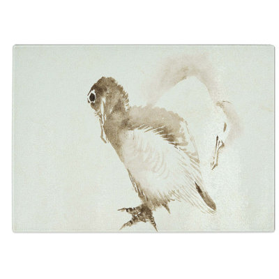 Glass Ducklings by Katsushika Hokusai Chopping Board