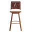 Ensemble de 2 tabourets de bar pivotants d'intérieur avec structure en métal, finition noyer et revêtement beige
