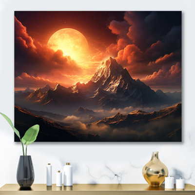 Paysage lunaire de montagne III - Art mural paysages spatiaux