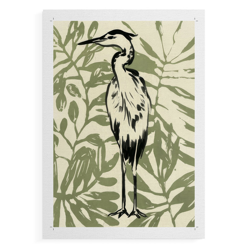 Rétro Parlor Heron II - Impression sur toile seulement - NON-CADRE, H 18 po x l 12 po