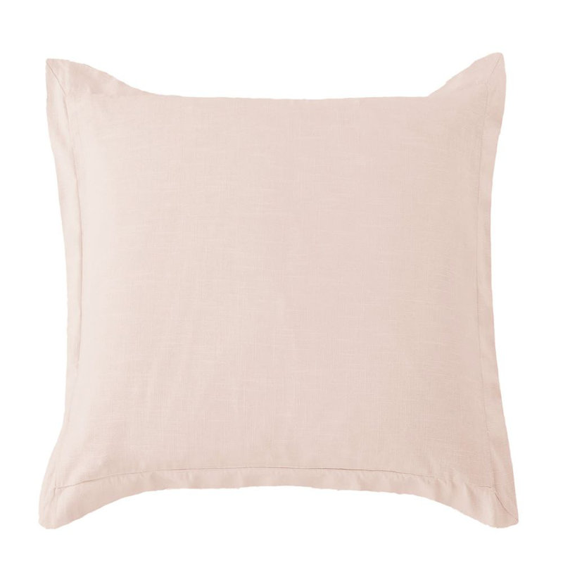 Hera Washed Linen Romantic Shabby Elegance Farmhouse Tailored 27x27 inch Euro Sham, Light Blue, Euro