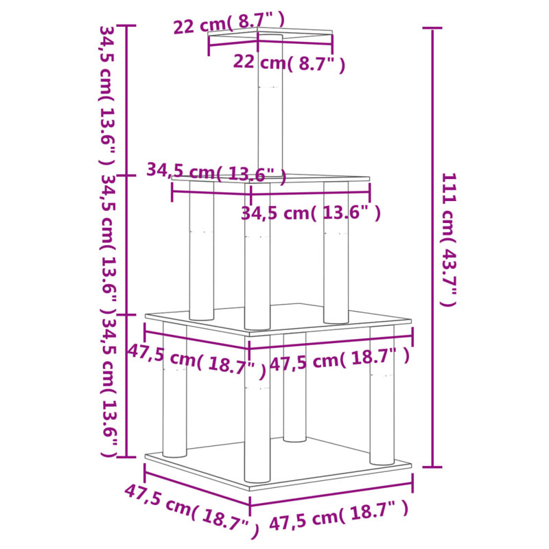 111cm H, Light Gray