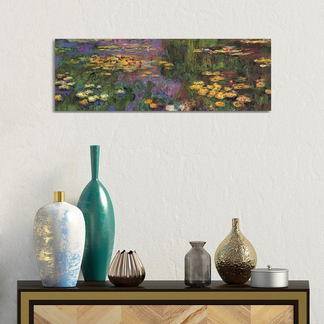 Water Lilies by Claude Monet - Wrapped Canvas Panoramic Painting