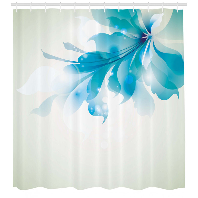  Rideau de douche simple bleu à fleurs ombrées, H 69 po x l 84 po, Saumon foncé