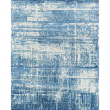 High-Quality Hand-Knotted Silver And Blue Area Rug