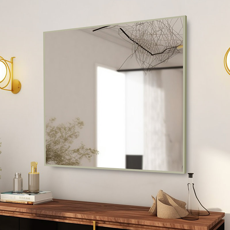 Munmro Metal Wall Mirror, Gold, 35" x 35"