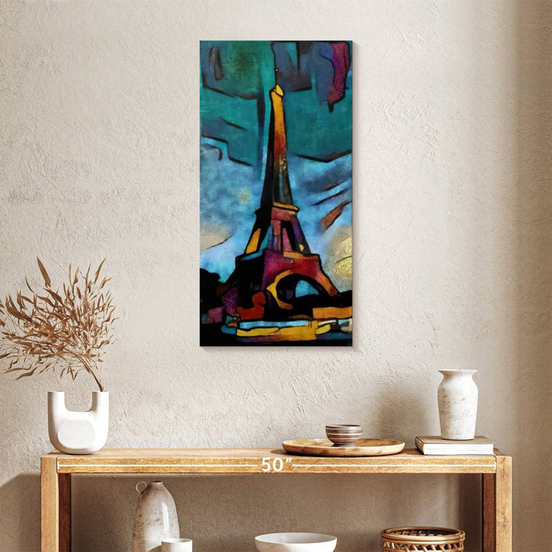 Abstract Eiffel Tower, 36" H x 18" W