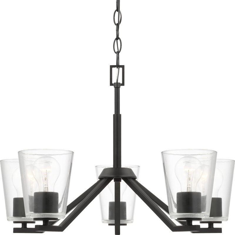 Lustre classique / traditionnel à 5 lumières Shanisa, Noir mat