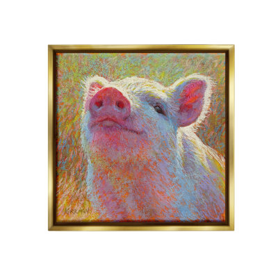 "Impressionist Pig Peinture Floater Frame" par Rita Kirkman sur toile