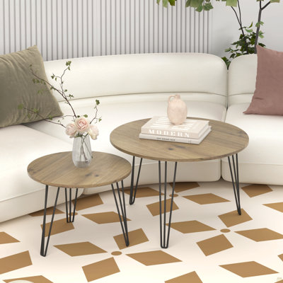 Ensemble de 2 tables basses gigognes rondes 27,56 po