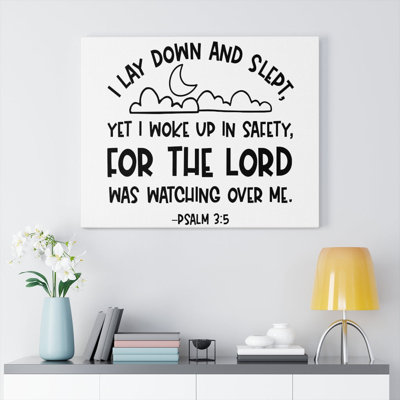 For The Lord Psalm 3:5 - Wrapped Canvas Print