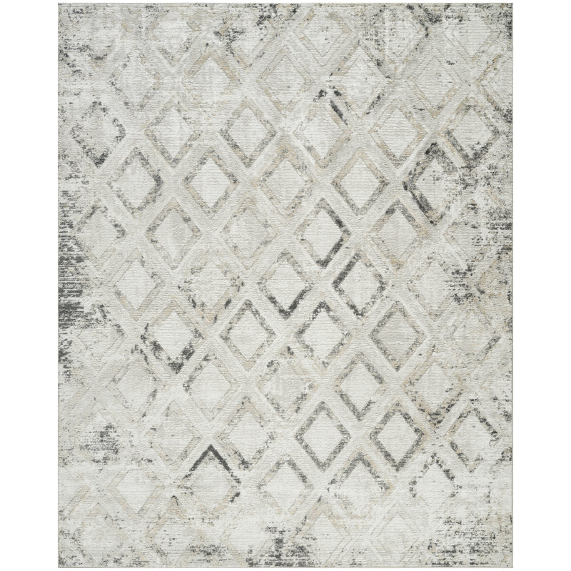 Leuchte 7'10" x 9'10" Grey Charcoal Modern Indoor Rug, Rectangle 7'10" x 9'10"