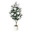 Camélia artificiel avec pot blanc pour décoration intérieure et extérieure-1389320303-1389320301