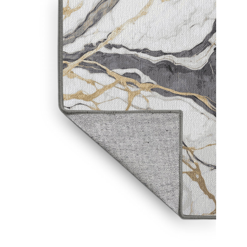Machine Washable Gray Area Rug, Rectangle 2' x 3'