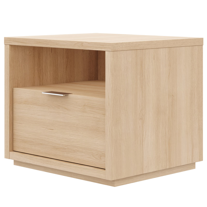 Nightstand with 1-Drawer, Beige