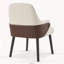 Ensemble de 2 chaises de salle à manger d'intérieur en tissu bicolore beige et brun avec structure robuste-130036458-130036457