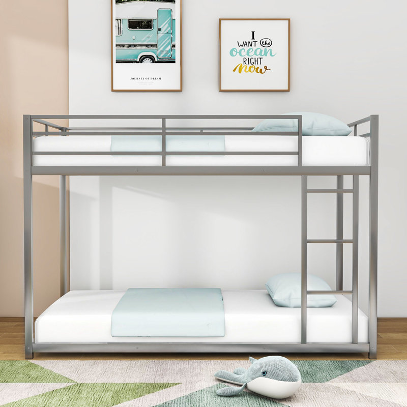 Eastmont Kids Twin Over Twin Bunk Bed, Silver