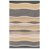 Steuart Abstract Handmade Tufted Grey/Gold Area Rug