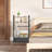 Narrow Skinny Bedside Table Nightstand With Drawers&Wheels, Slim Table Stand Magazine Rack With Storage Bag (Rustic)