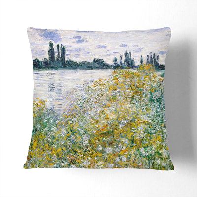 Ile Aux Fleurs Near Vetheuil Square Throw Cushion