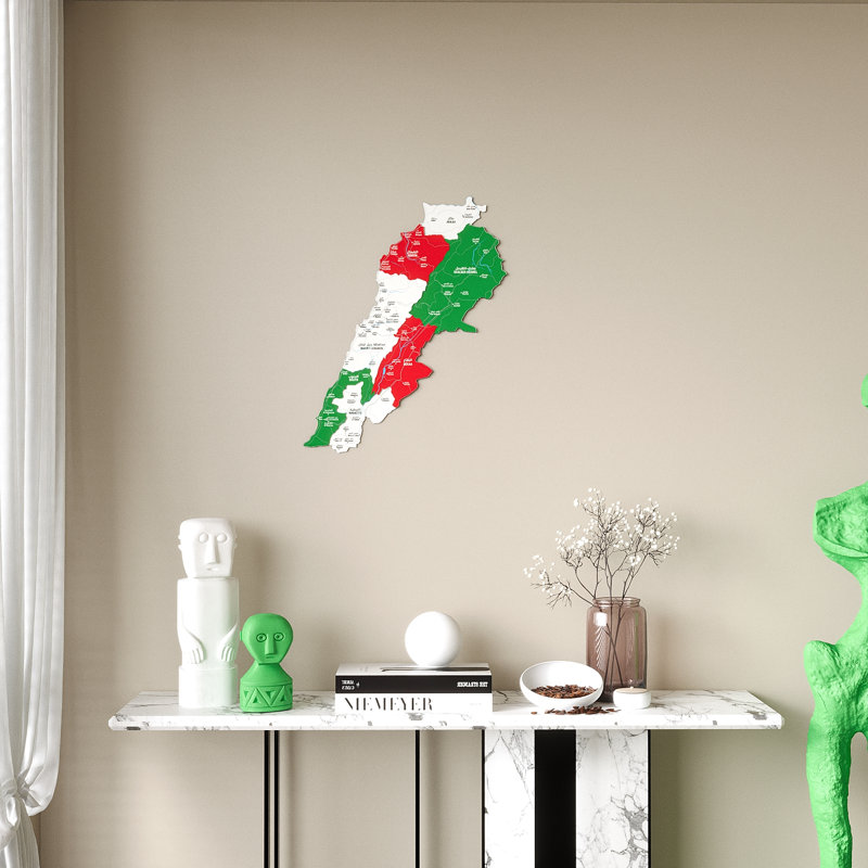 Carte murale libanaise en bois, drapeau multicouche 3D, art mural, 34,3 po x 43,3 po, Signaler