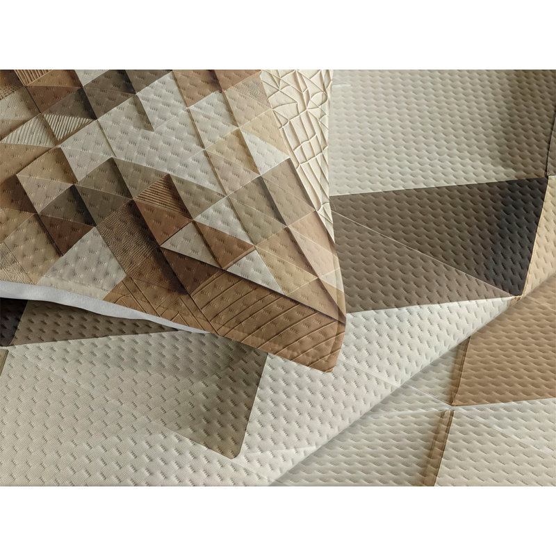 Polyester Geometric Shapes Coverlet, Queen Coverlet + 2 Standard Shams