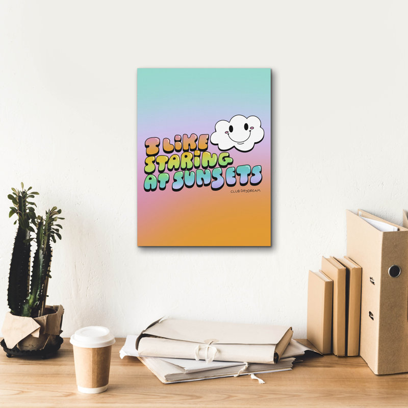 Toile épique Graffiti «Staring At Sunsets» par Club Daydream, 12 po x 16 po