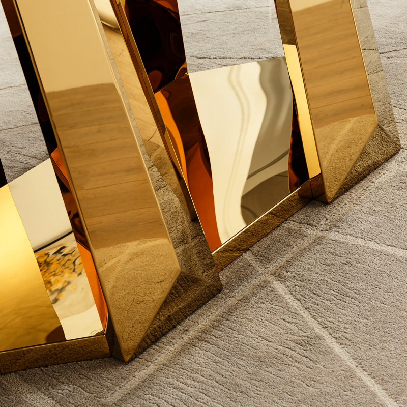 Table de salle à manger Modern, White, Gold