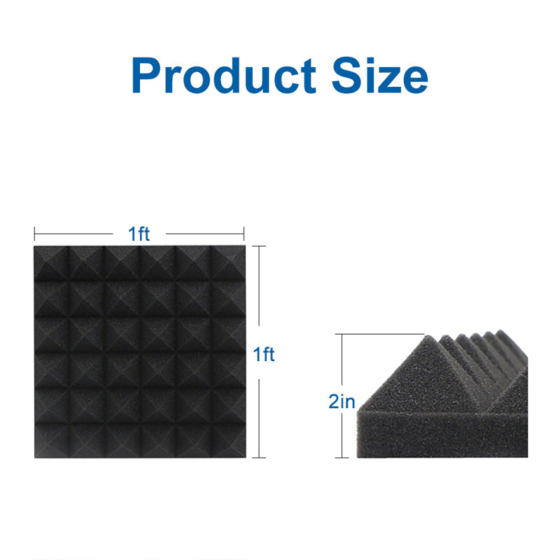 12 panneaux pyramidaux insonorisants 12 x 12 pouces