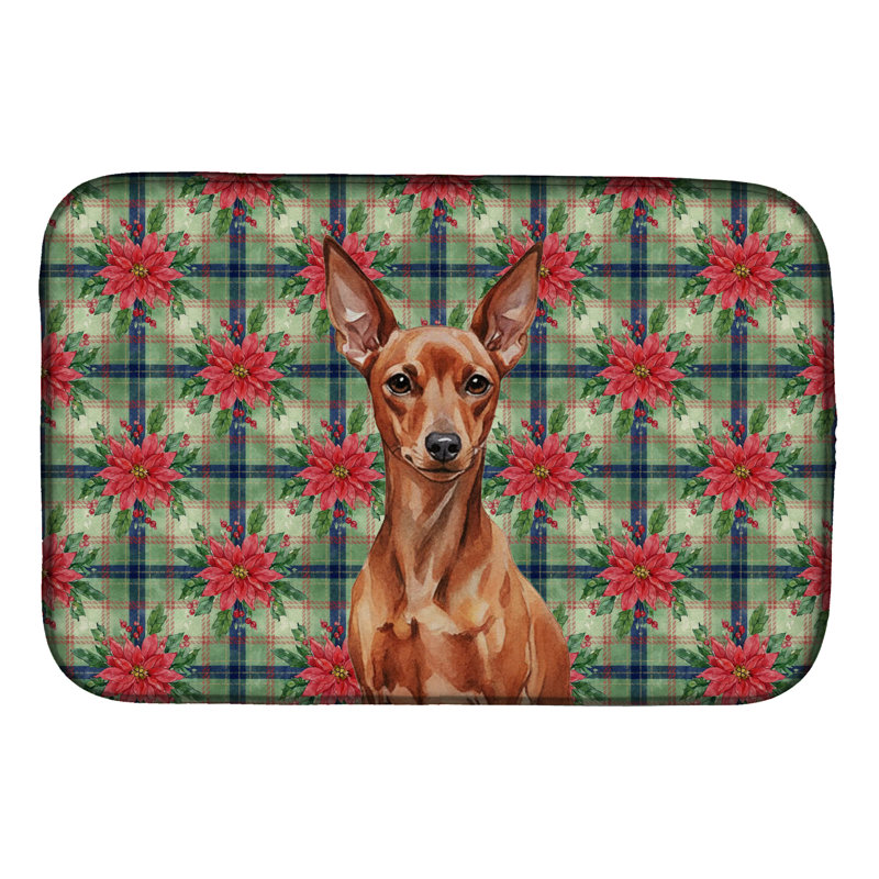 Tapis de séchage rouge Mini Pinscher