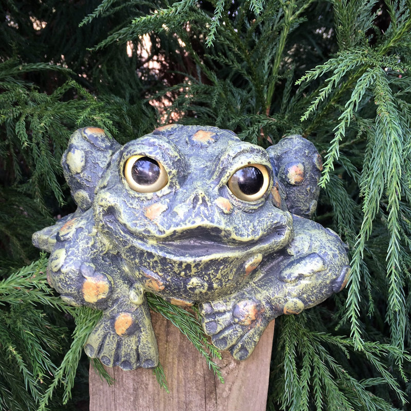 Large Hand-Painted Resin Toad Hollow Shelf-Sitter Statue