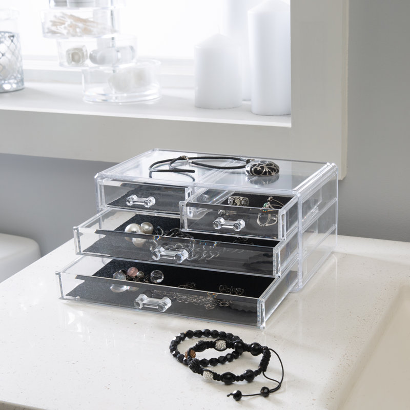  Rangement à 3 étages pour bijoux et cosmétiques