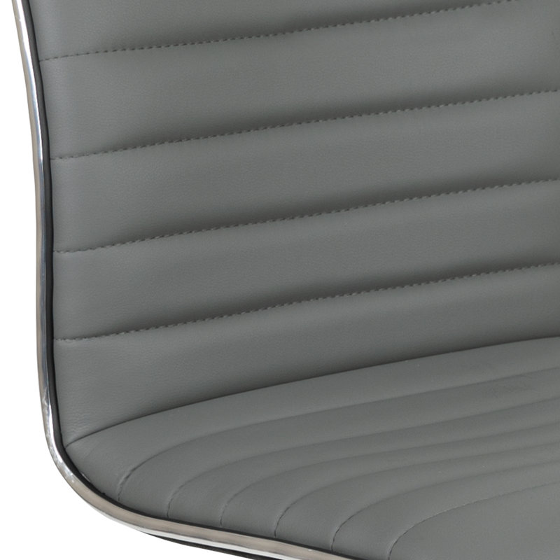 Low Back Designer Armless Ribbed Swivel Task Office Chair, Light Grey