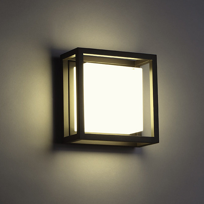 Framed LED Outdoor Flush Mount, Bronze