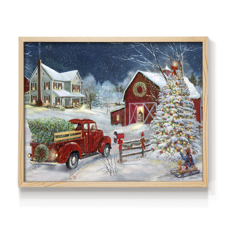 Christmas Gathering -Framed Print - Restickable, Naturel, H 11 po x l 14 po