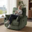 Fauteuil inclinable et oscillant pivotant moderne de 37,5 pouces avec repose-pieds et dossier réglable, tissu en velours côtelé moelleux-936312482