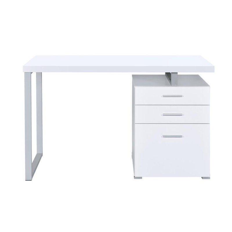 Bureau d'écriture avec 3 tiroirs en blanc