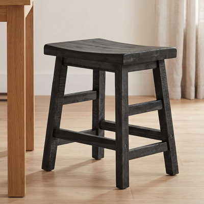 Durango 20" Solid Acacia Wood Counter Stool, Black